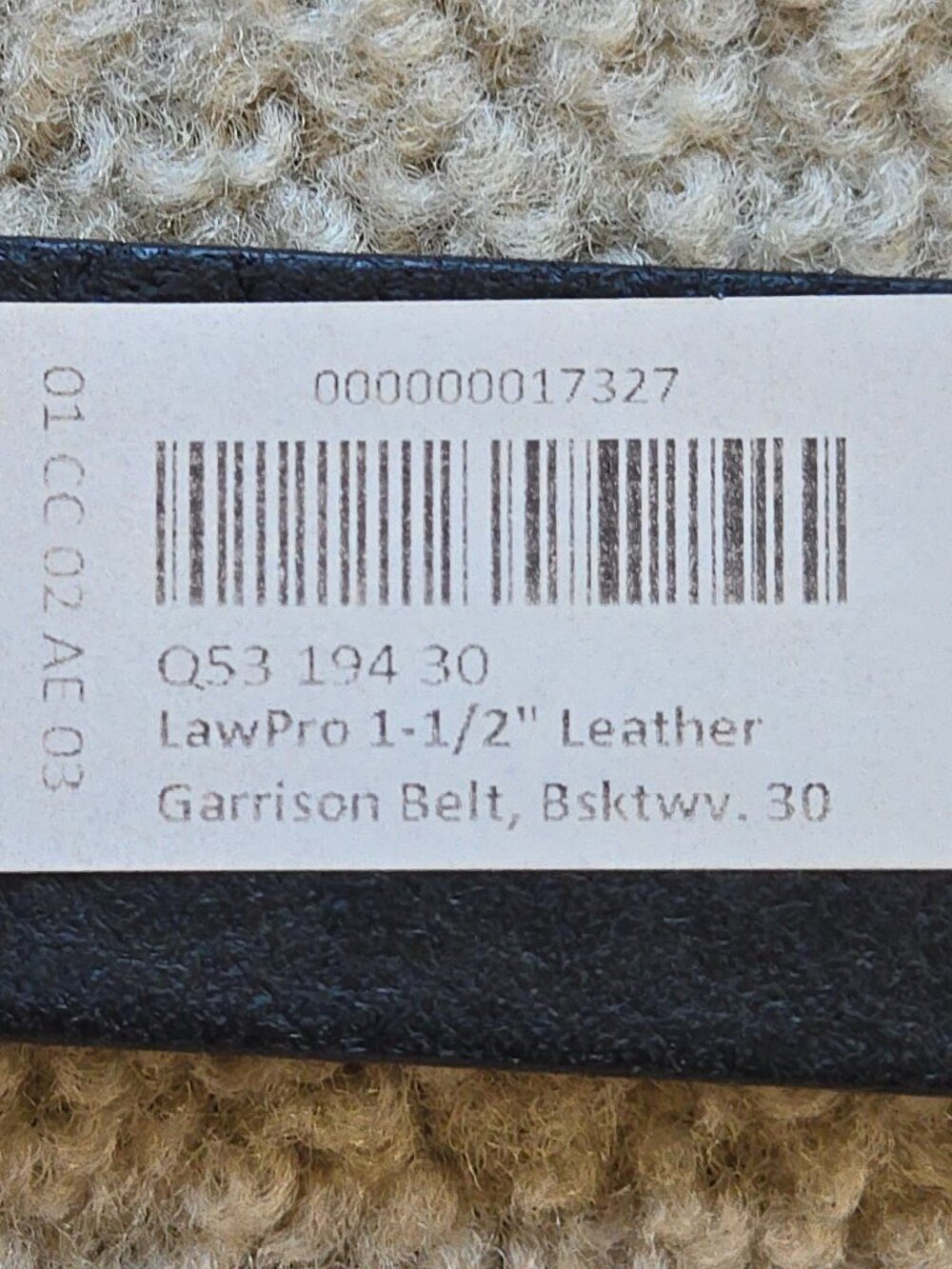 NWT LawPro Black Basketweave Leather Belt SIZE 30 - Picture 2 of 4